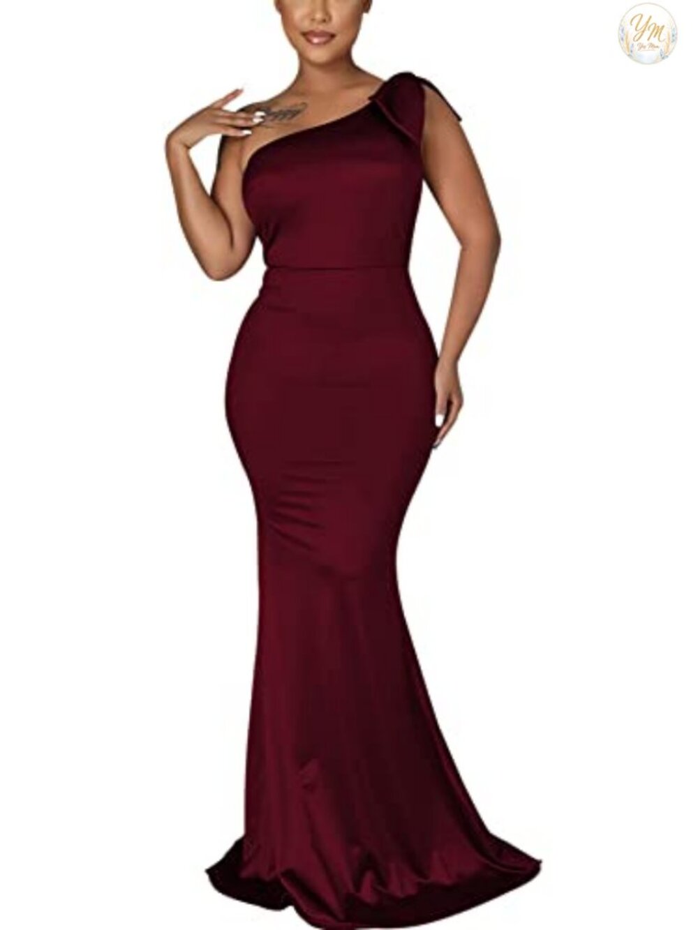 Women's Sleeveless One Shoulder Bodycon Long Maxi Formal Evening Dress